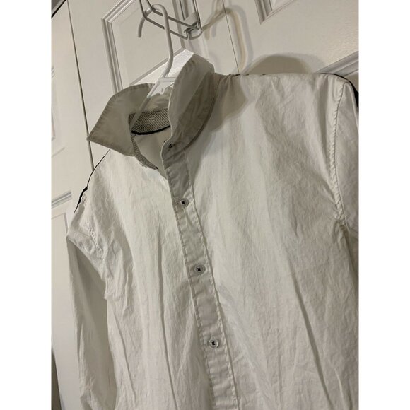 Michael Brandon Button Up Shirt Men Sz S White‎ Black Long Sleeve Stretch Casual - Picture 3 of 8
